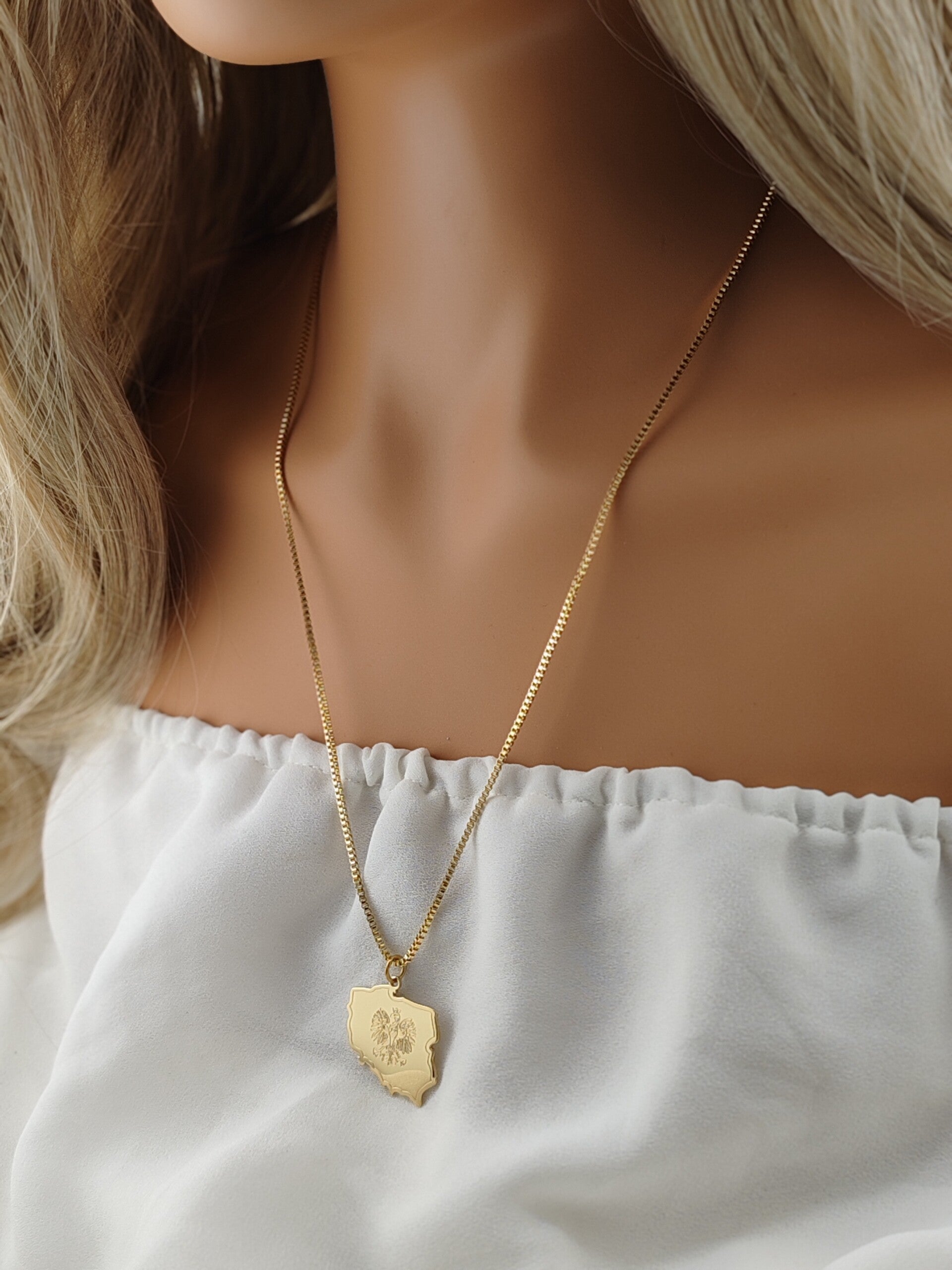 Gold Stainless Steel Necklace Poland C111