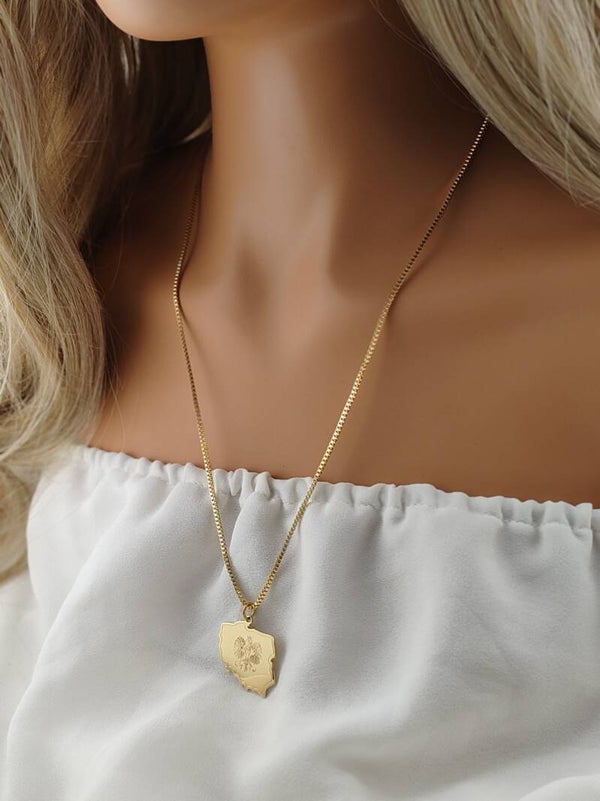 Gold Stainless Steel Necklace Poland C111