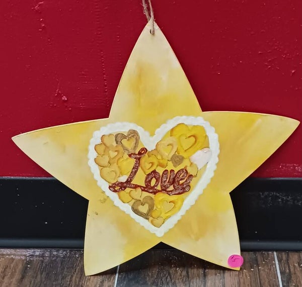 Love in a Star Hanging Wall Plaque