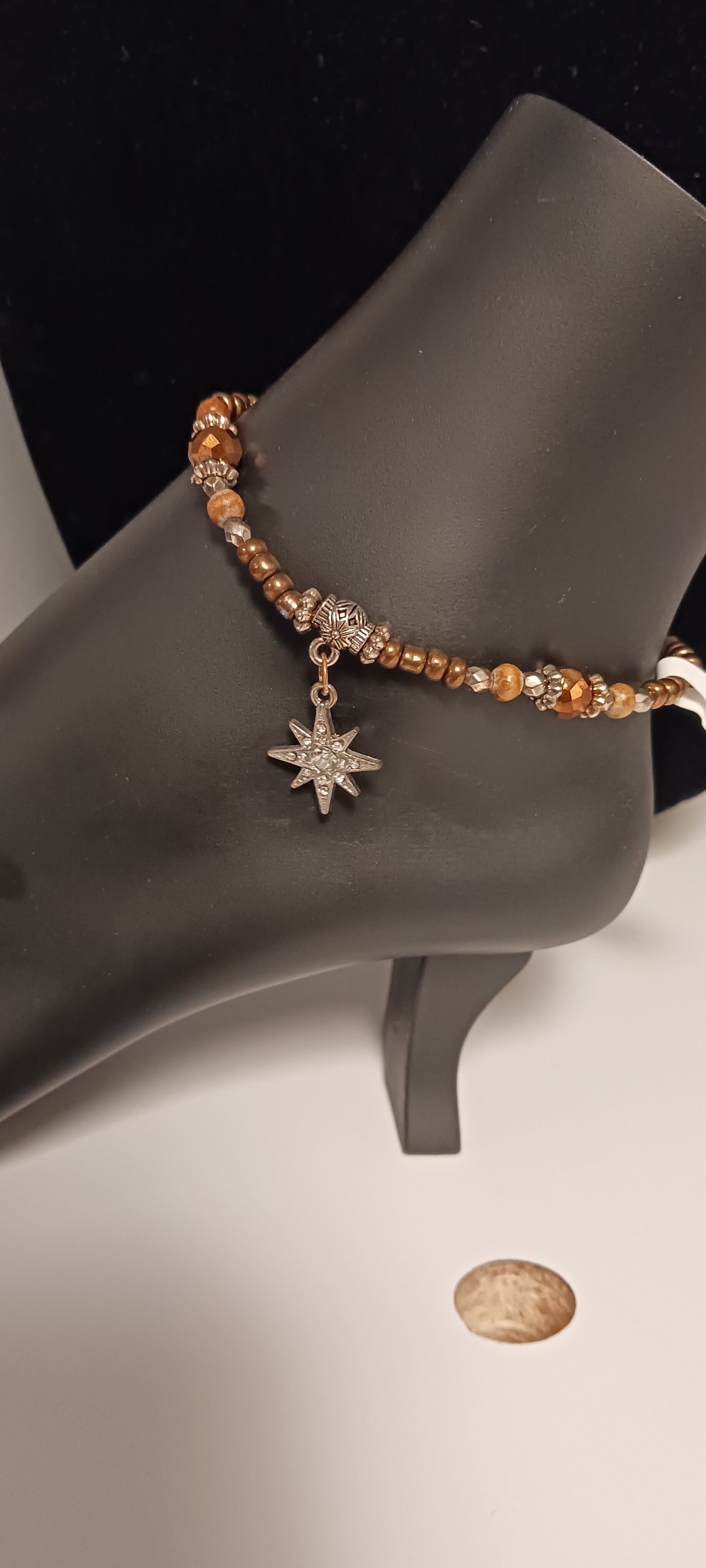 Beaded Earth Tone Sun Anklet