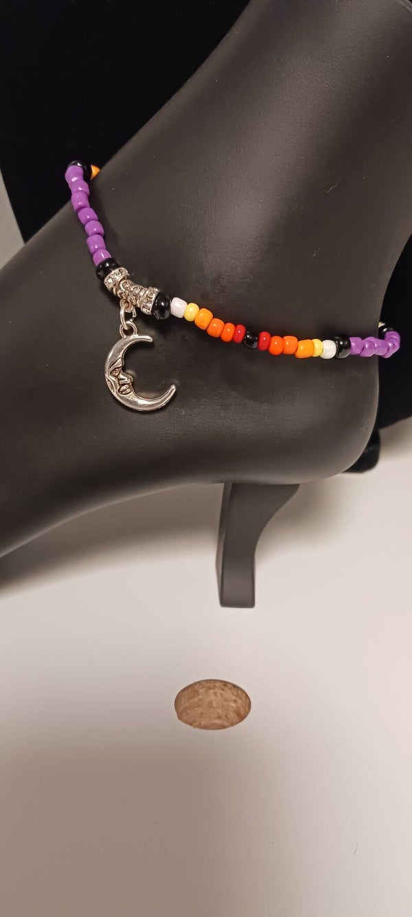 Bohemian Beaded Cresent Moon Anklet