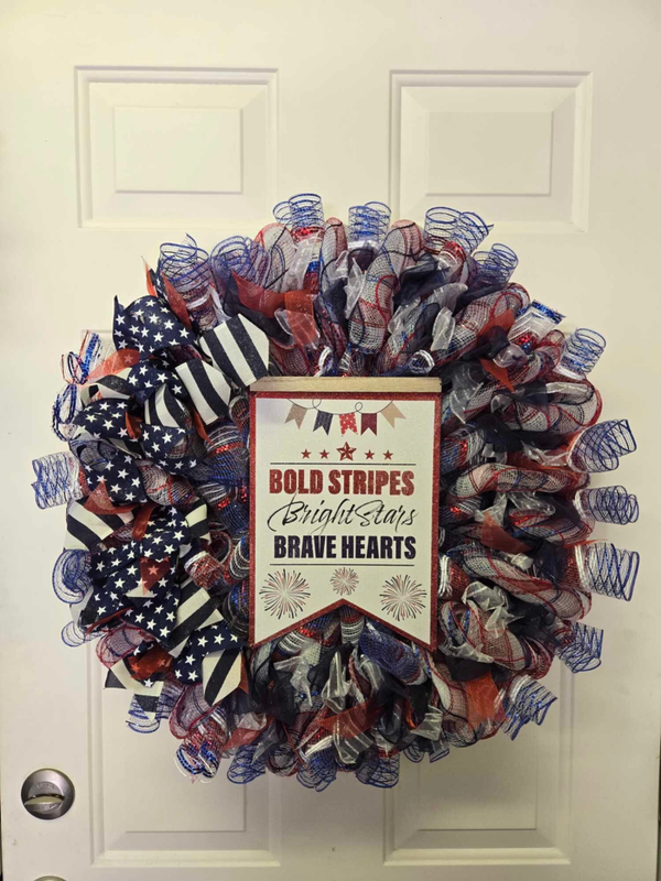 Stars Stripes and Hearts wreath