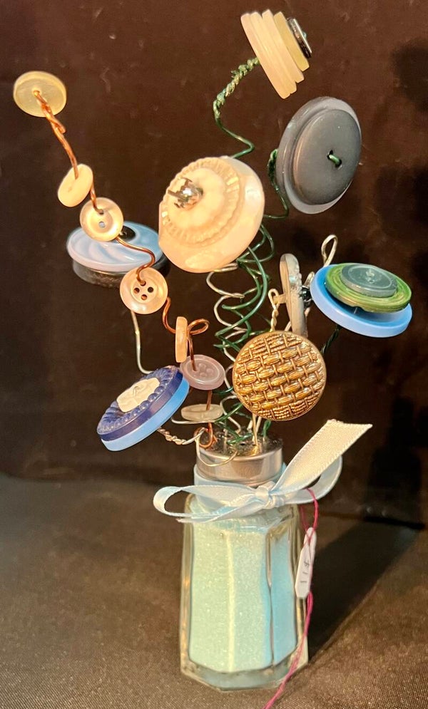 Button Blues Decorative Shaker Jar