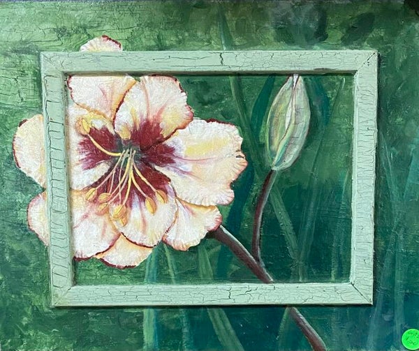 Acrylic Painted Flower Wall Plaque