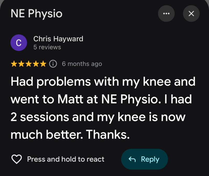 Knee pain physiotherapy treatment 