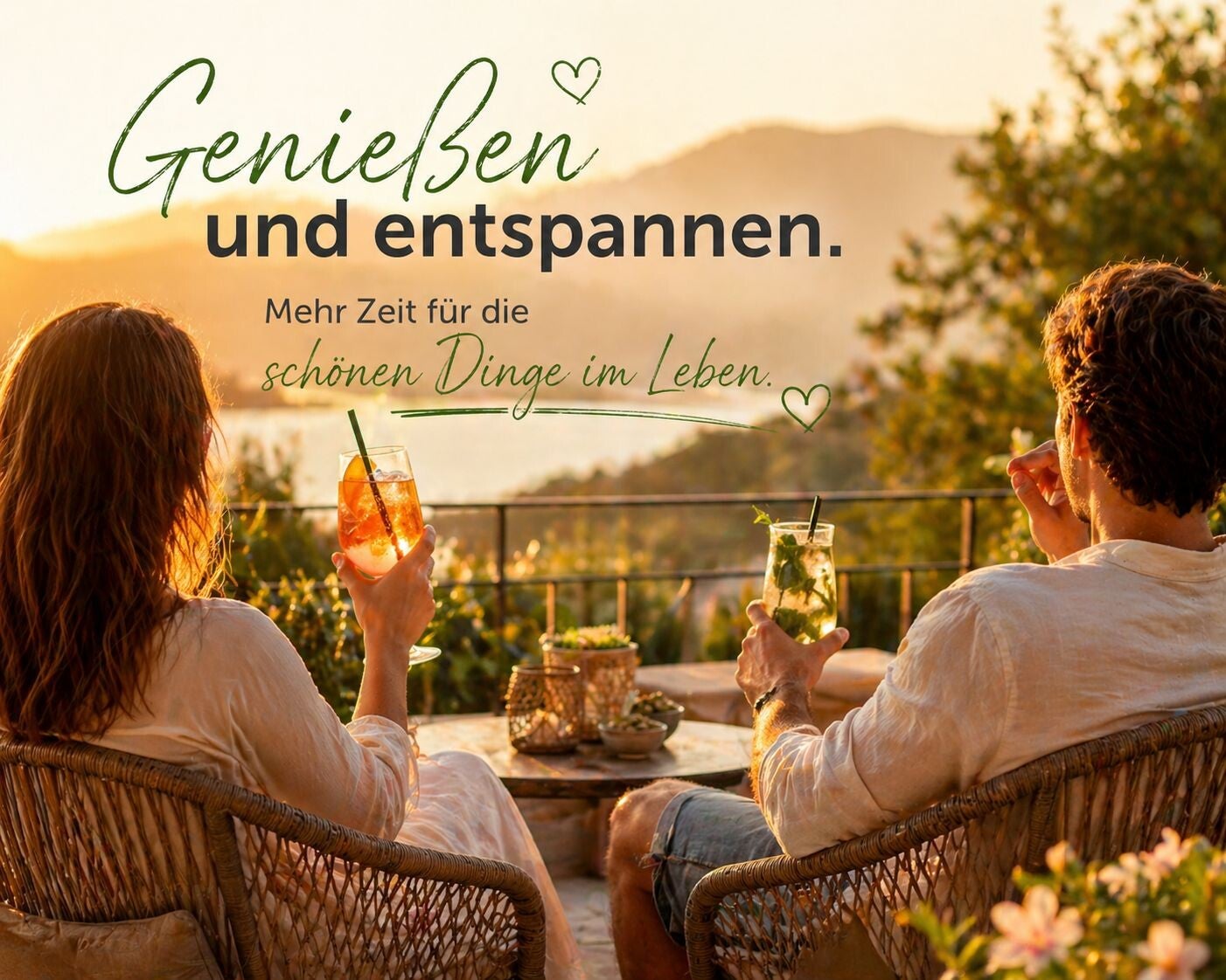 gesundeskochen mit paar auf Terrasse