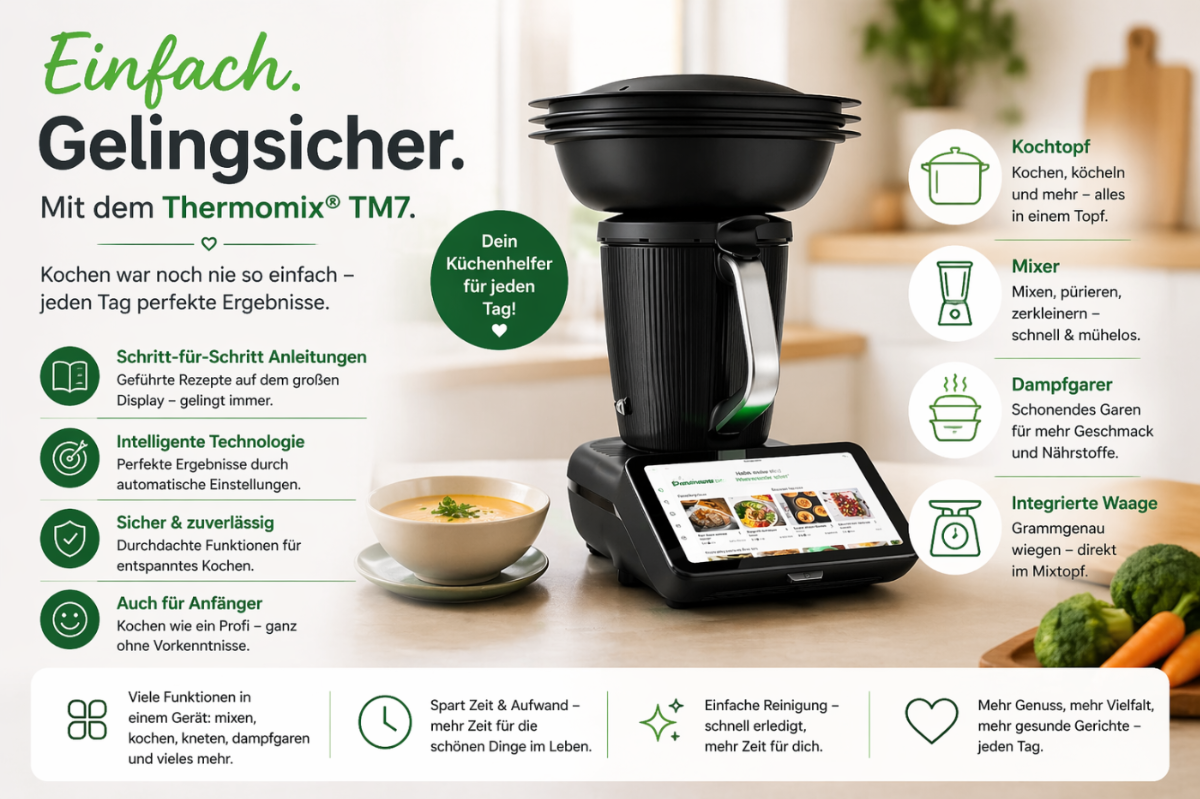 Thermomix TM7 mit Erklärung für gelingsicher