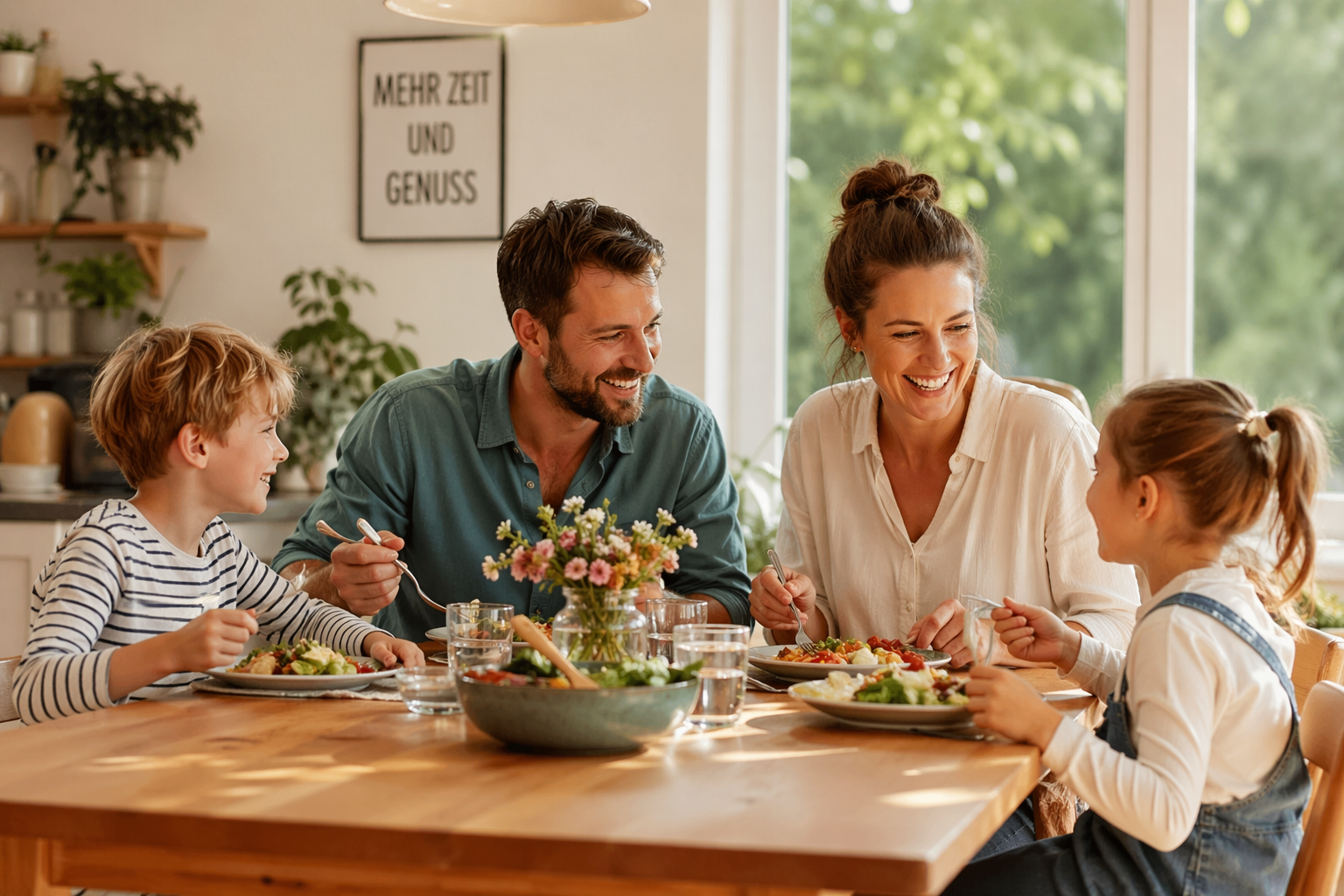 Eine Familie beim Essen