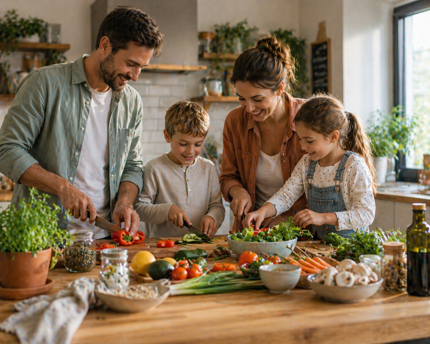 4 Personen beim Kochen