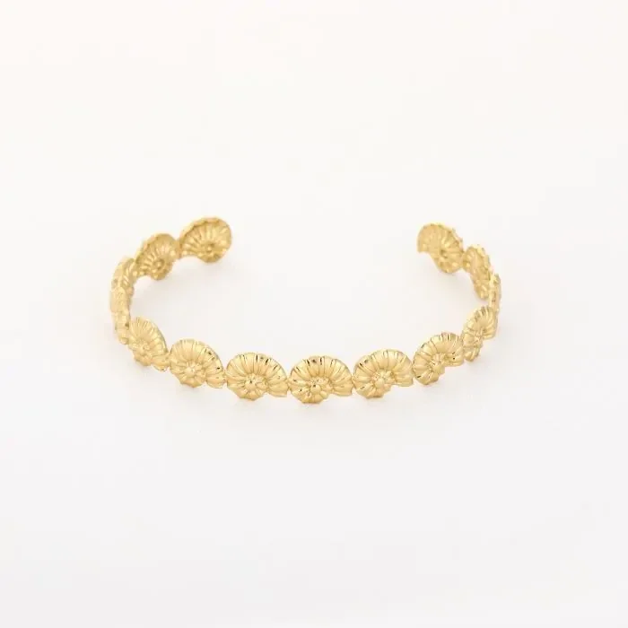 bangle armband zeeschelpjes - goud