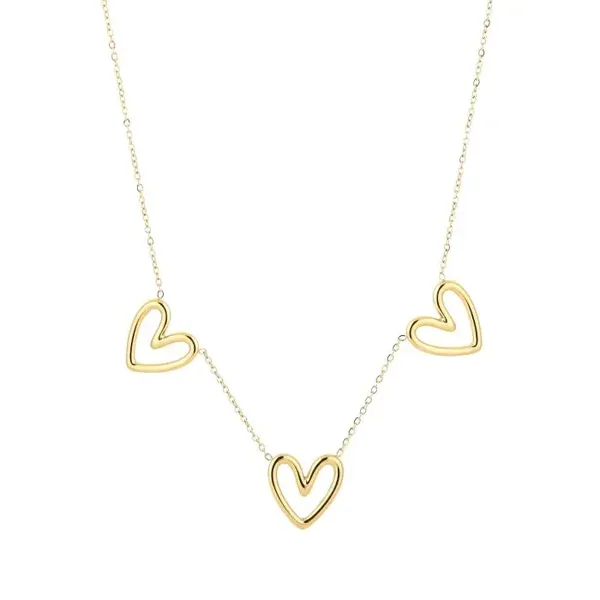 Ketting 3 hearts - goud