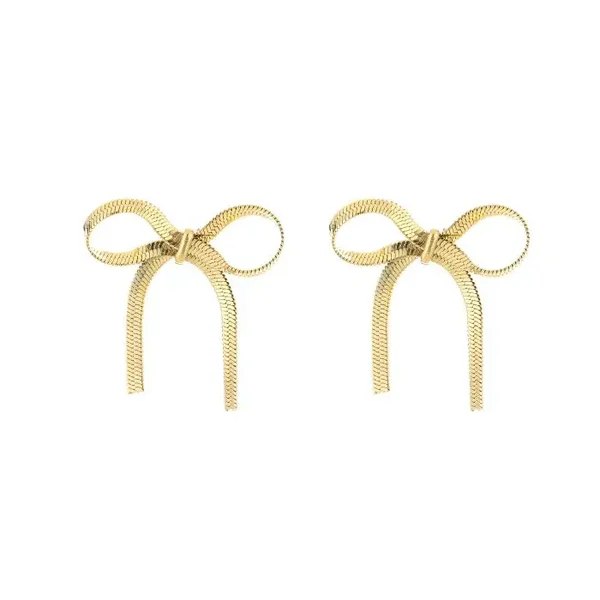Oorbellen strikjes - goud