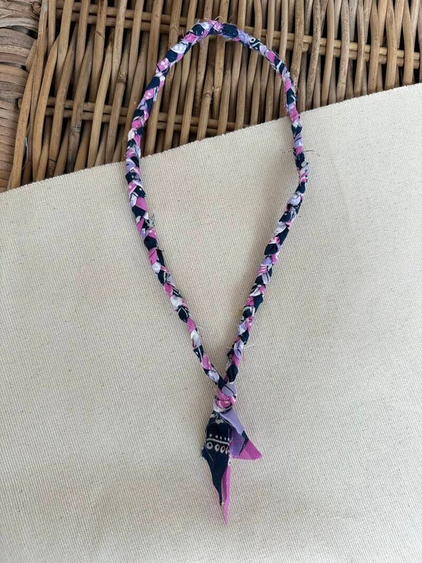 Bandana ketting ★ blauw/roze/paars