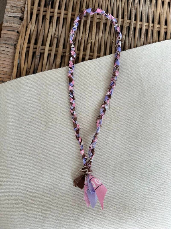 Bandana ketting ★ paars/roze/bruin