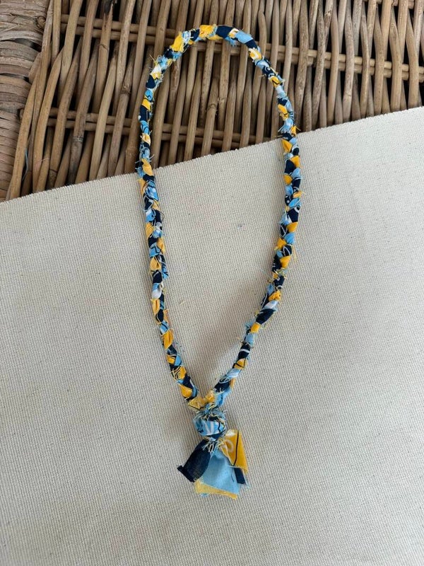 Bandana ketting ★ geel/blauw