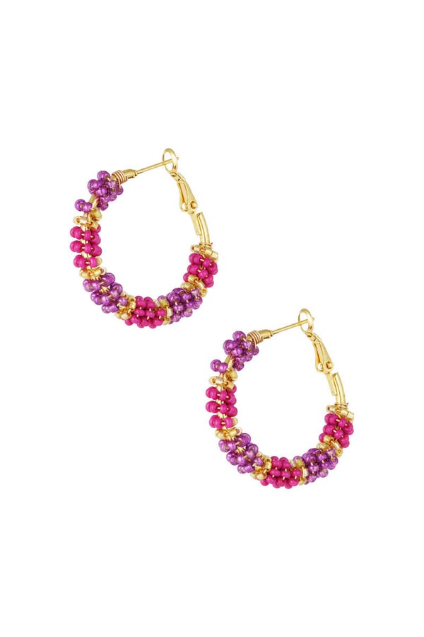 Oorbellen nola ★ goud/paars