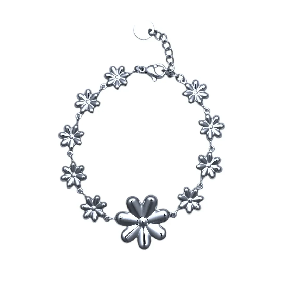 Armband flowers zilver