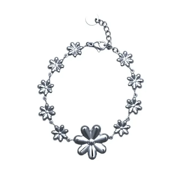 Armband flowers zilver