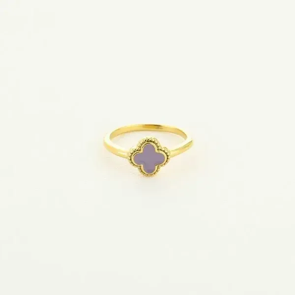 Ring purple clover ★ goud