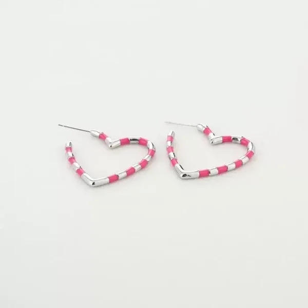 Oorbellen sweet pink zilver