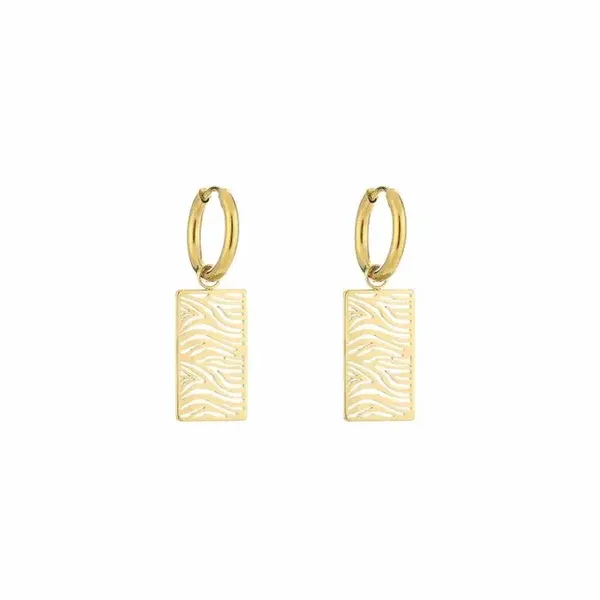 Oorbellen zebra goud