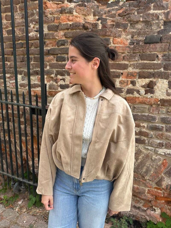 Fall jacket suede look - beige