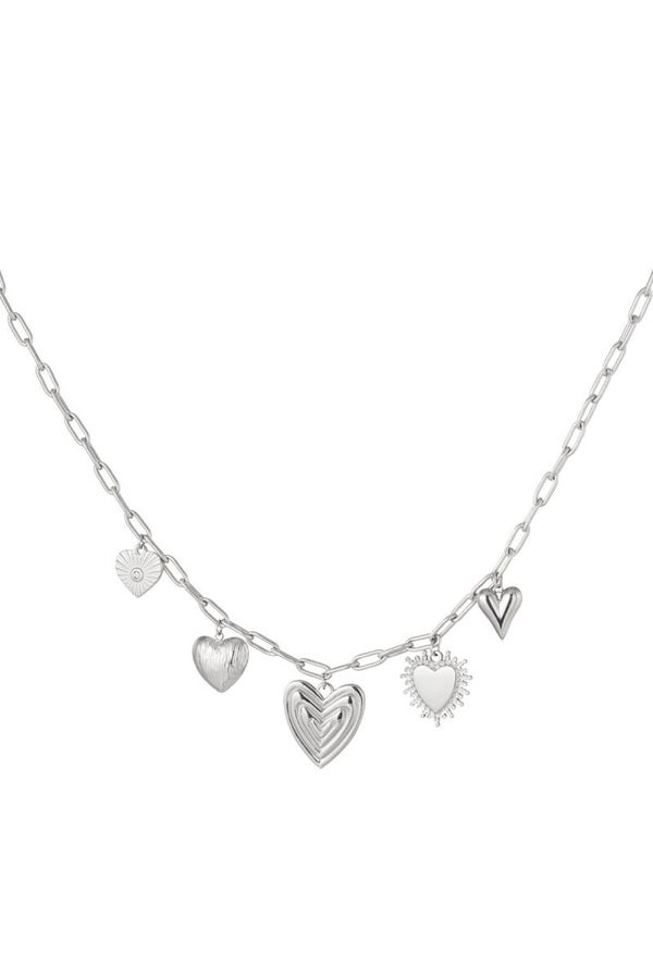 Ketting Candy hearts - zilver