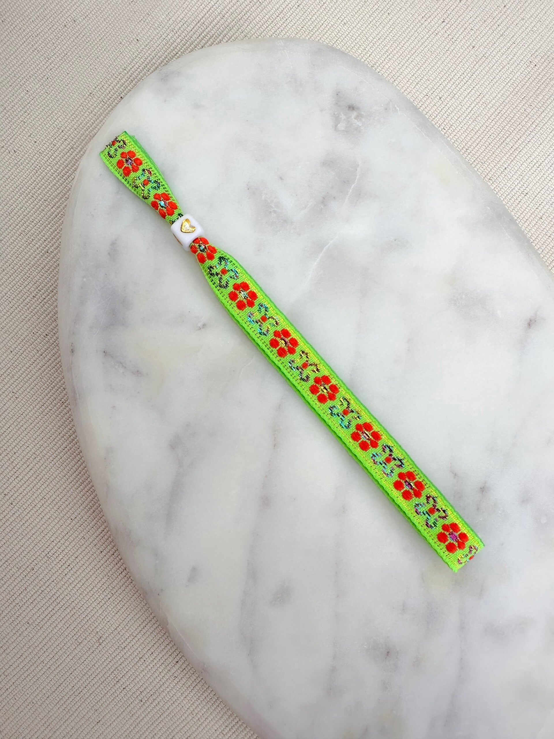 Lintbandje bloemetjes geel