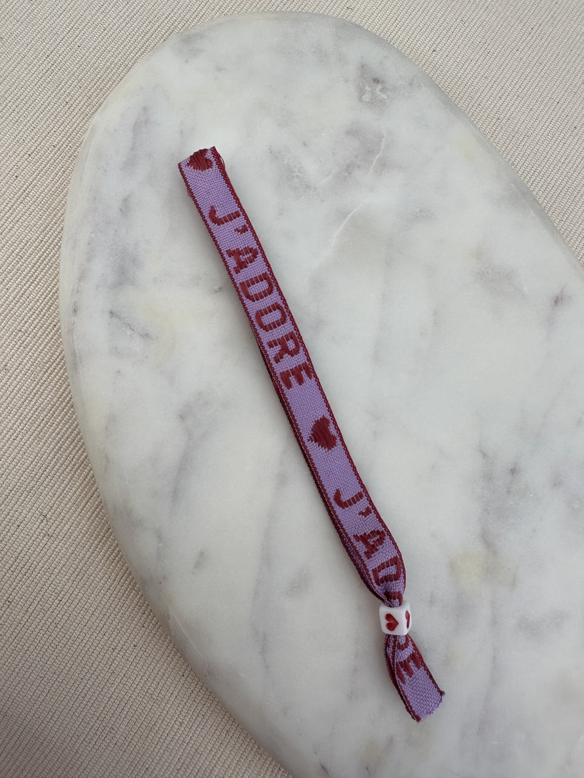 Lintbandje J’adore paars