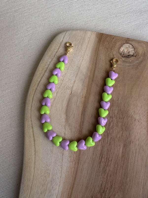 Telefoonkoord ★ lila/roze/groen