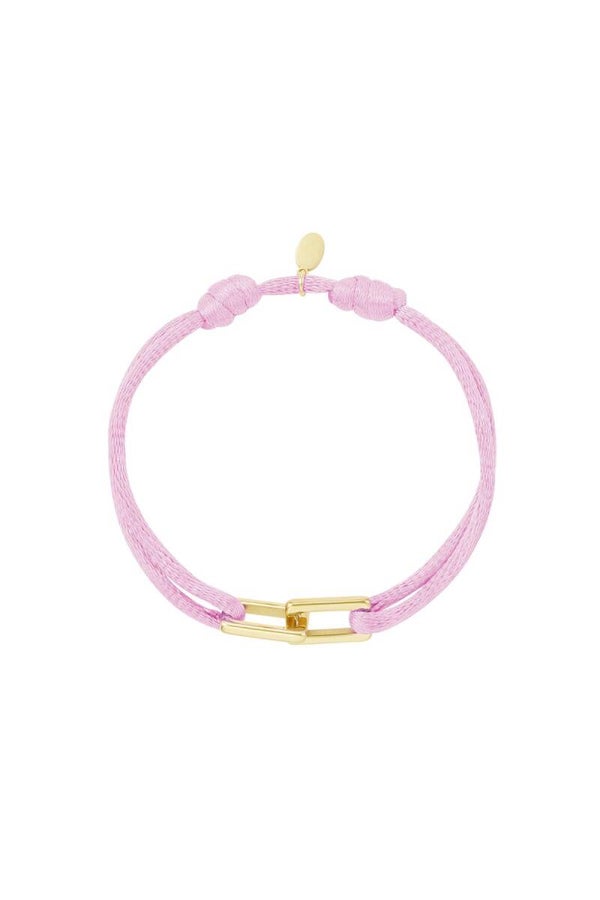 Armbandje schakel lichtroze/goud