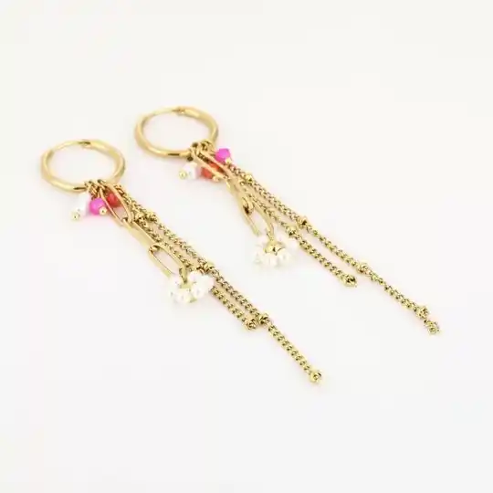 Oorbellen lente ★ roze/goud