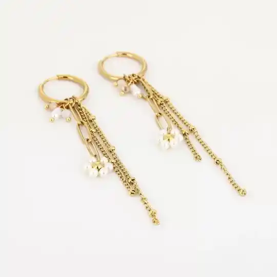 Oorbellen lente ★ wit/goud