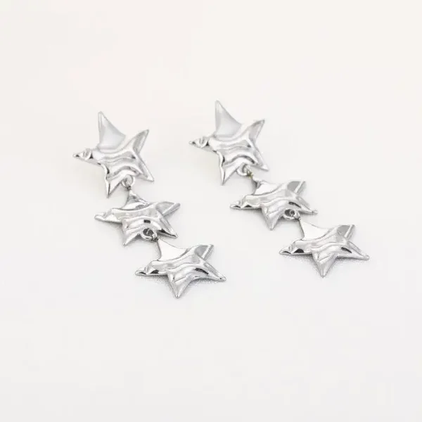 oorbellen falling stars - zilver