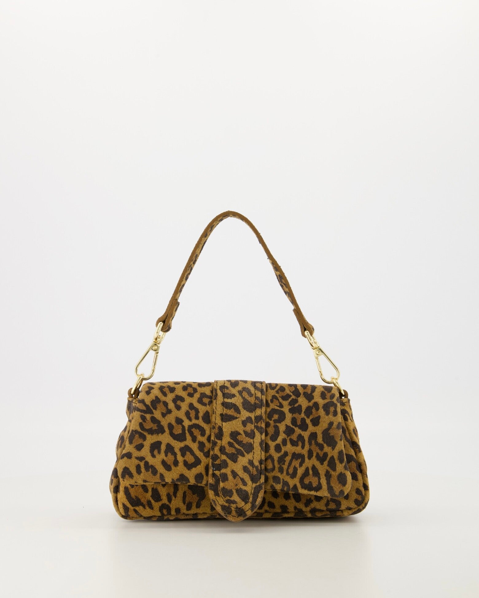 puffy bag - panterprint (echt suede)