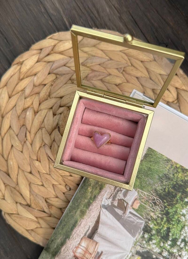 ring hartje licht paars - goud