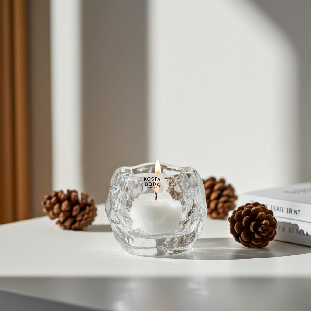 Kosta Boda Snowball Votive Tealight Holder by Ann Wärff | Swedish Glass Design | Vintage 1973