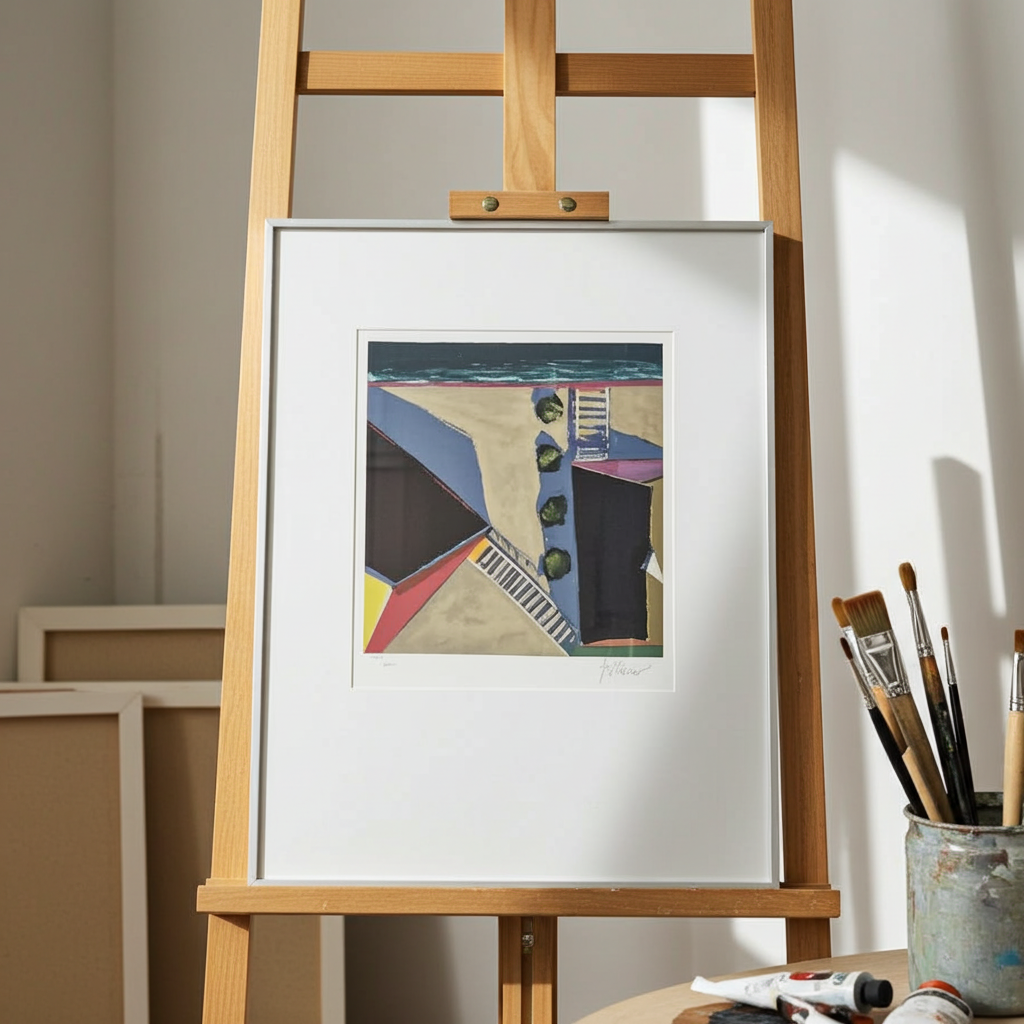 "Beach Scene" – Hand-Signed Original Screenprint by Douglas K. Morris