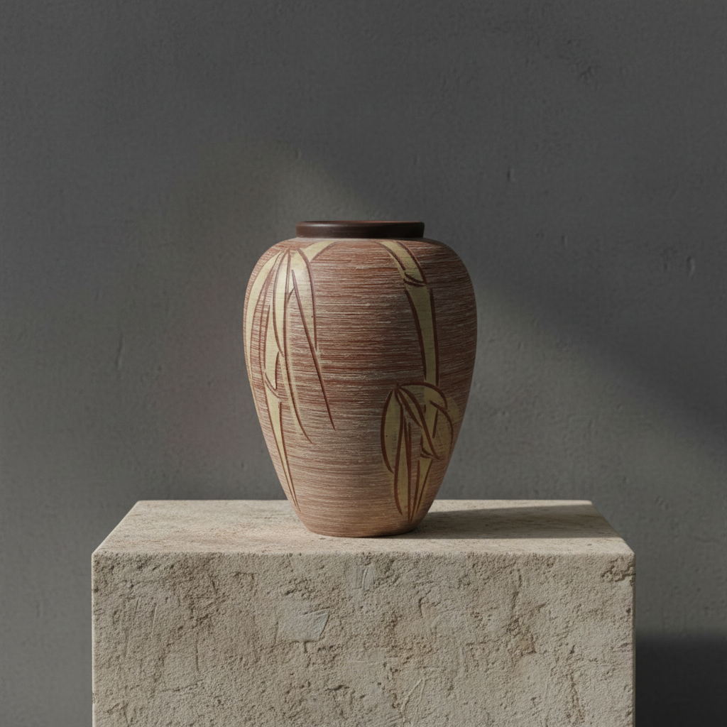 Sawa West Germany Floor Vase – 1950s Brown Ceramic, Signed | TheyUnique