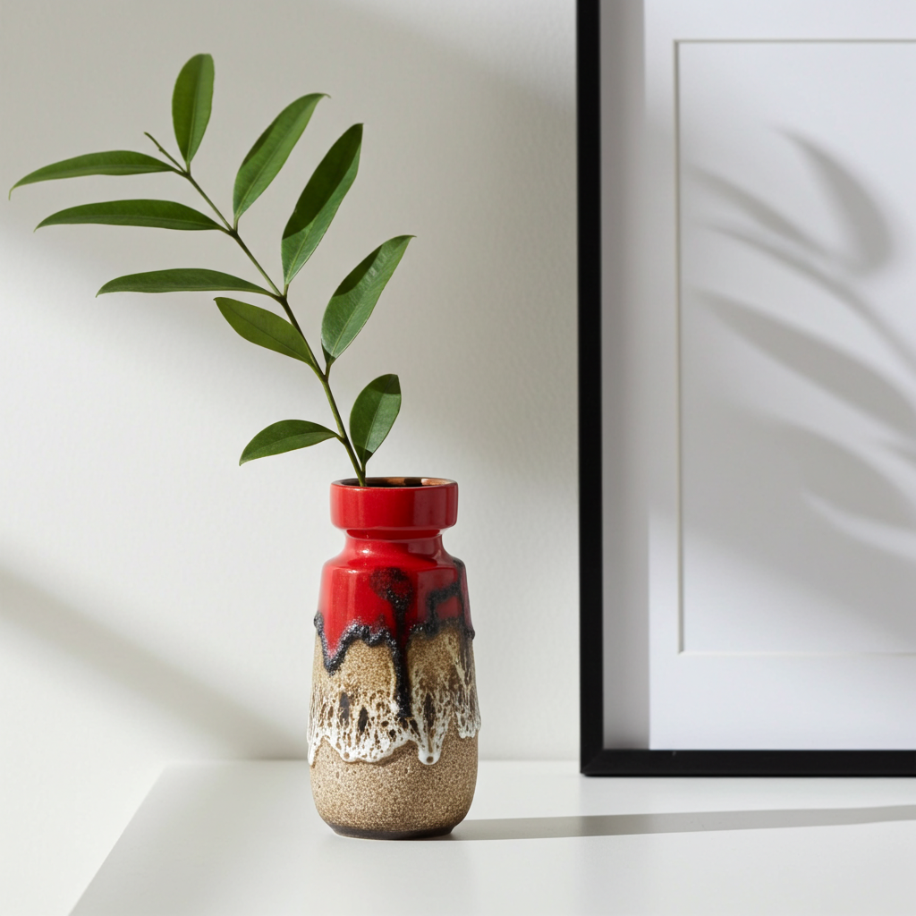 West Germany Vase 242-22 – Mid-Century Vintage Ceramic, Fat Lava Style