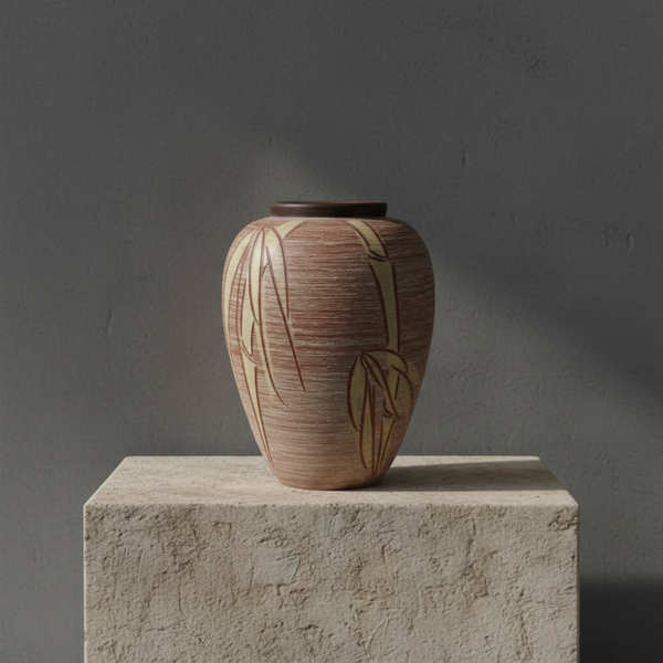 Sawa West Germany Floor Vase – 1950s Brown Ceramic, Signed | TheyUnique