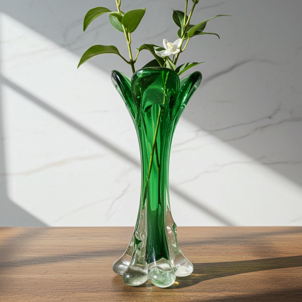 Green Murano Vase – Handcrafted Italian Art Glass Vase