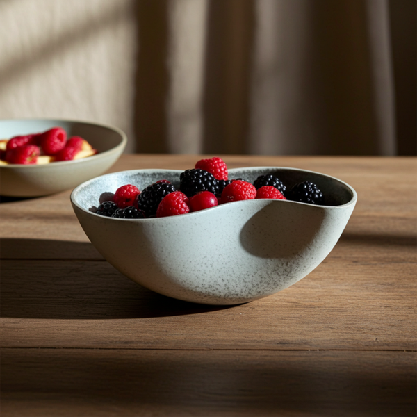 Handmade Ceramic Bowl with Irregular Rim & Speckled Finish | Wabi-Sabi Design – TheyUnique