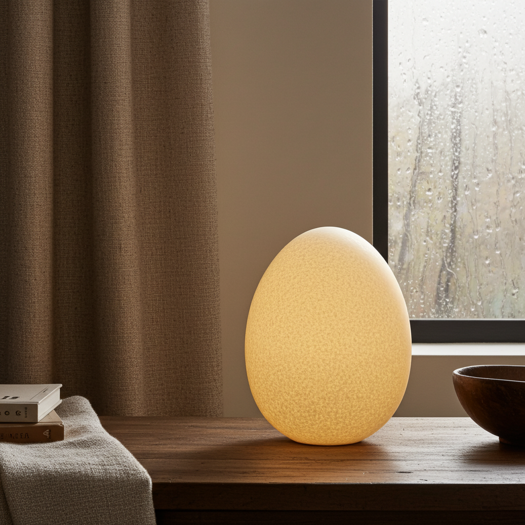 Vintage Egg Lamp - HB France with Original Sticker | Unique Mid-Century Modern Lighting