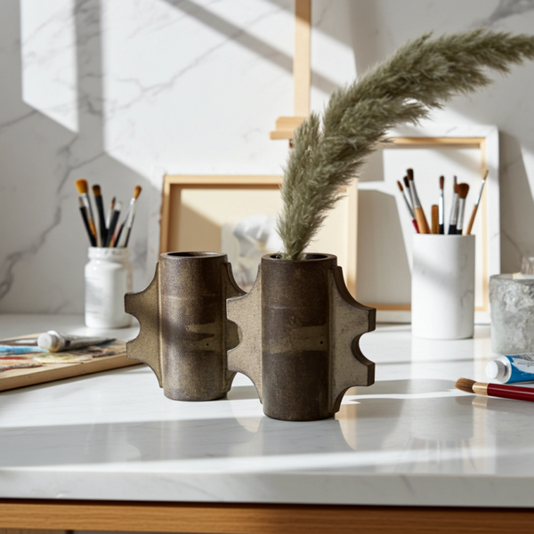 Handmade Wabi-Sabi Ceramic Vases – Set of 2 Unique Artisan Pieces | TheyUnique