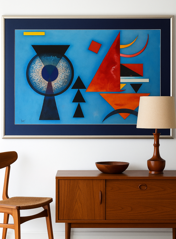 Framed Reproduction: Kandinsky “Soft Hard” – XL Mid-Century Modern Wall Art