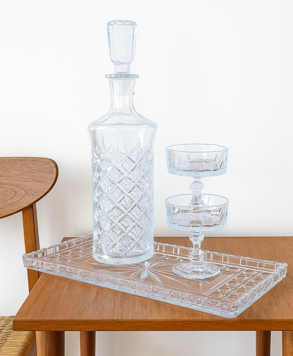 Vintage Crystal Tray – Elegant Mid-Century Rarity (1960s or Earlier)