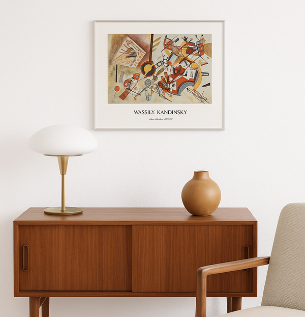 Wassily Kandinsky Poster – "Sans Titre" (1923) | Vintage Framed Mid-Century Modern Reproduction (50x40 cm)