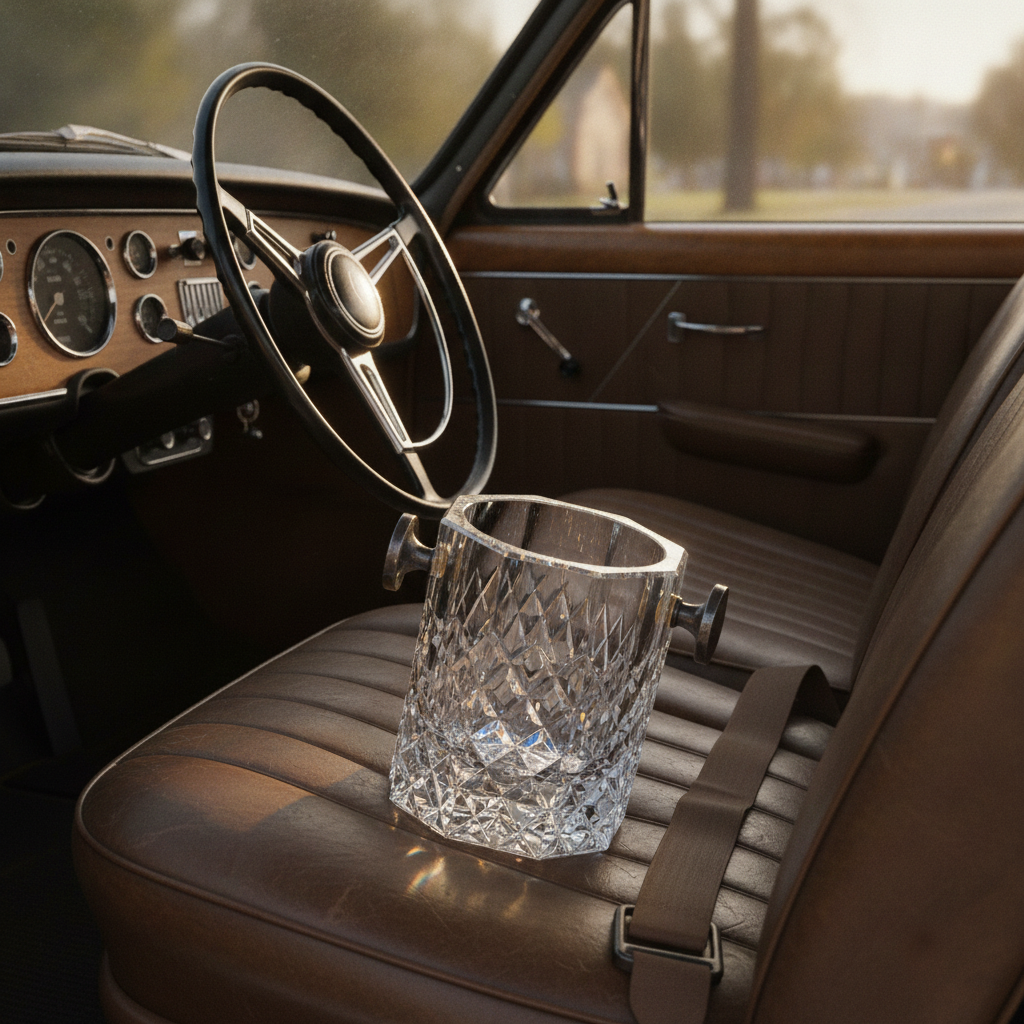 Vintage Silver-Plated Champagne Ice Bucket – Elegant Cut Crystal Design