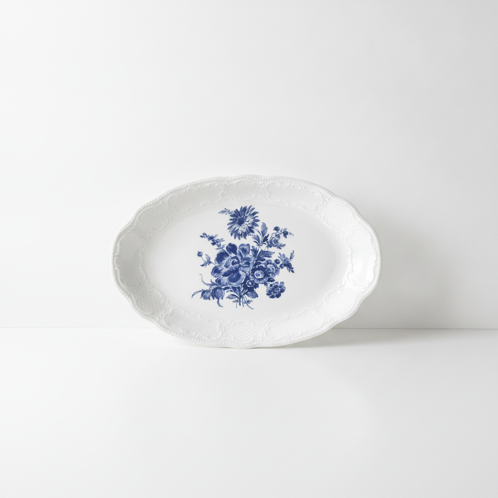 Vintage Seltmann Weiden Bavaria Wien Porcelain Serving Platter – Blue Floral